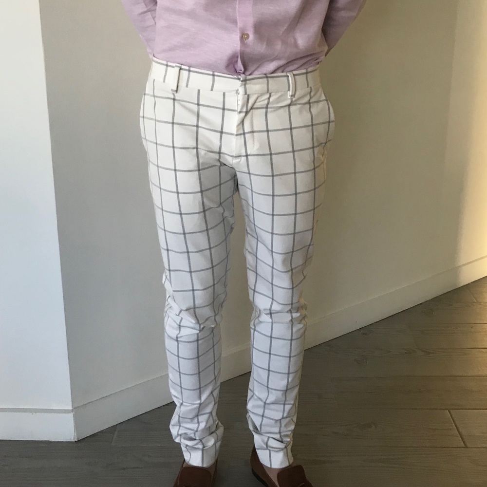 Lined white pants from Zara Man
